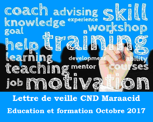 Lettre de veille CND Maraacid Education et formation Octobre 2017